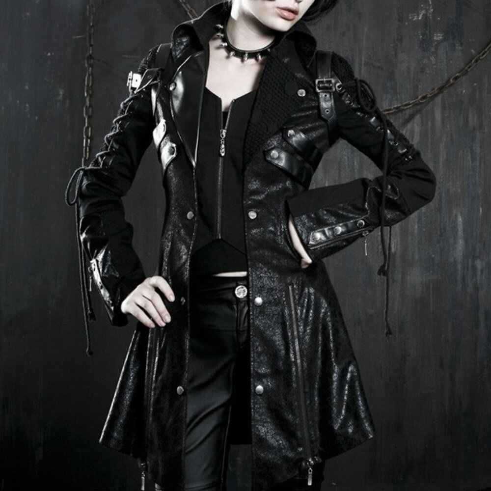 Punk Rave PU Leather Gothic Jacket Y-349 Size S